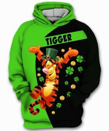 St Patrick Day Dn Hoodie Tigger St Patrick Day Green Black Hoodie