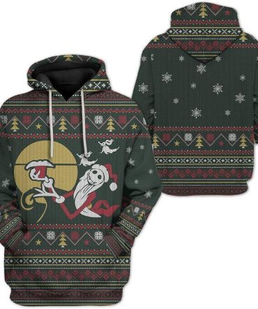 Dn Christmas Shirt Tnbc Hoodie Jack Skellington Santa Claus Chritmas Pattern Black Hoodie