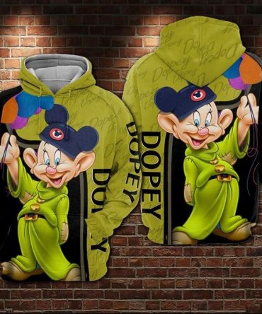 Disney Snow White Hoodie Dopey Black Green Cute Hoodie