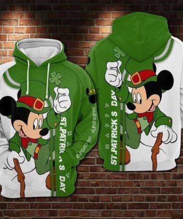 St Patrick Day Disney Hoodie St Patrick Day Disney Mk Mouse Hoodie