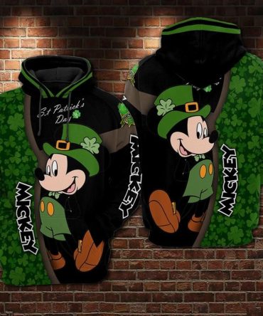 St Patrick Day Dn Hoodie St Patrick Day Dn Mk Mouse Green Black Hoodie