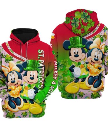 St Patrick Day Dn Hoodie St Patrick Day Mk And Mn Mouse Hoodie