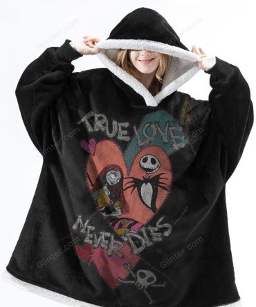 Cozy Fleece Hooded Blanket - True Love Never Dies Design , Perfect Gift For Movie Fans