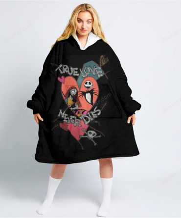 Cozy Nightmare Before Christmas Blanket Hoodie - True Love Never Dies Design