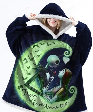 Cozy Hooded Blanket Sweatshirt - True Love Never Dies Design - Perfect Gift!