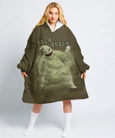 Cozy Oogie Boogie Oversized Wearable Blanket Hoodie - Warm Fleece Loungewear For Home Or Outdoors