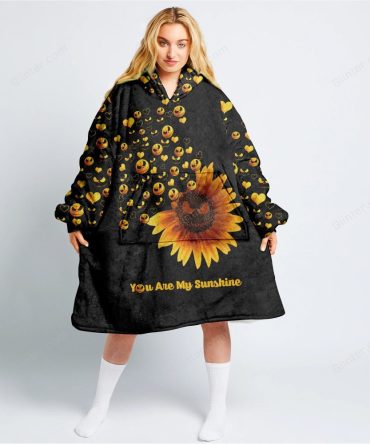 Cozy Sunflower Hooded Blanket - You Are My Sunshine Design - Perfect Gift!