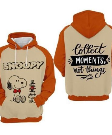 Snoopy Hoodie Orange Color , Snoopy Hoodie - Trendy All Over Print