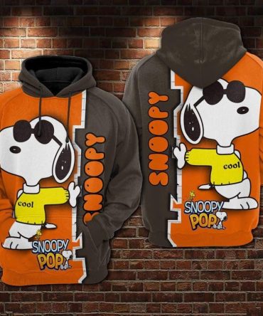 Snoopy The Peanuts, Cool Snoopy Pop Aop Hoodie , Snoopy Hoodie - Trendy All Over Print