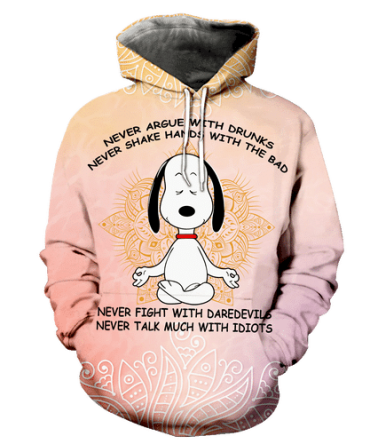 Snoopy The Peanuts, Snoopy Yoga, Snoopy Hippie Mandala Aop Hoodie , Snoopy Hoodie - Trendy All Over Print