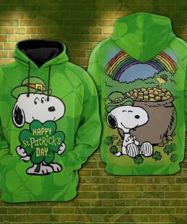 Snoopy Patrick'S Day 2022 Hoodie Zip Hoodie , Snoopy Hoodie - Trendy All Over Print