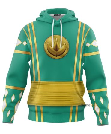 Green Ninja Mighty Morphin Power Rangers Cosplay Costume Hoodie