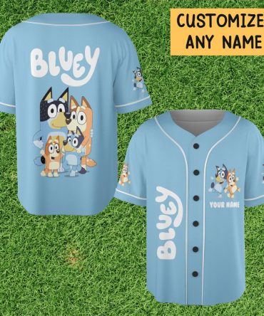 Custom Bluey Baseball Jersey - Personalize With Any Name - Perfect Gift For Kids!