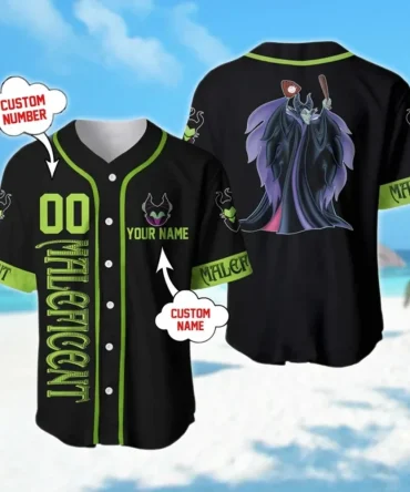 Custom Maleficent Baseball Jersey – Add Your Name & Number – Perfect Gift!