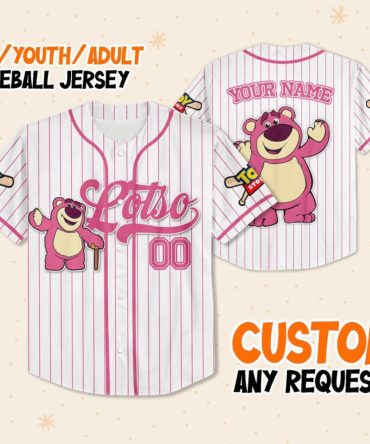 Customizable Kids/Youth Baseball Jersey - Cute Bear Theme, Add Your Name!