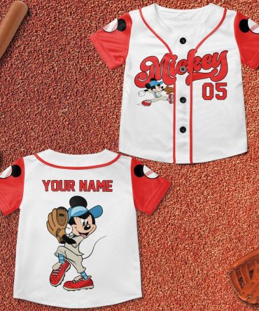 Customizable Kids' Baseball Jersey With Cartoon Character - Add Your Name For A Unique Gift!
