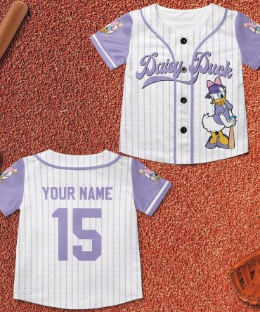 Custom Daisy Duck Baseball Jersey - Personalized Name & Number Kids Tee