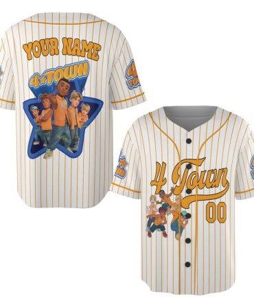 Custom 4-Town Baseball Jersey – Personalized Name & Number, Perfect Gift For Fans!