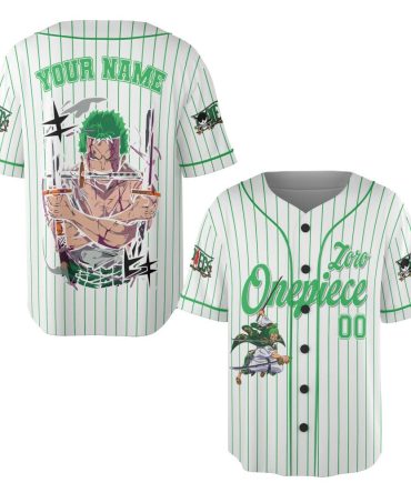Custom Zoro Anime Baseball Jersey - Personalized Name & Number - Unique Fan Gift