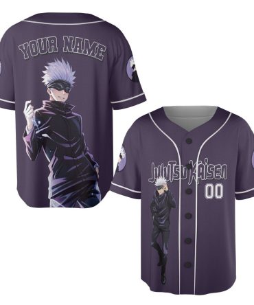 Custom Anime Baseball Jersey - Stylish Purple Design With Cool Character Print - Perfect Gift For Fans!