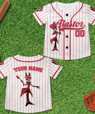 Customizable Cartoon Baseball Jersey - Add Your Name & Number - Fun & Stylish Design!