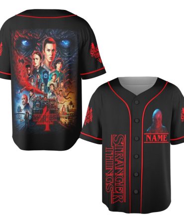 Stranger Things Baseball Jersey - Customizable Name, Fan Favorite Design, Perfect Gift!