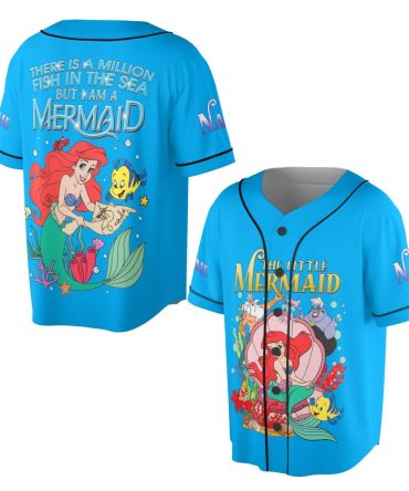 Vibrant Little Mermaid Baseball Jersey – Fun Ariel & Friends Design For Kids