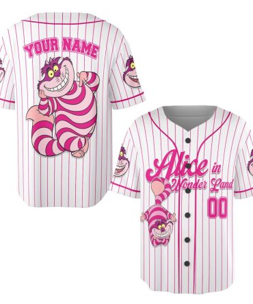 Customize Your Alice In Wonderland Baseball Jersey – Cheshire Cat Design, Perfect Gift!