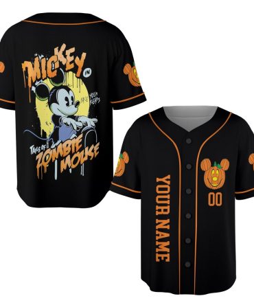 Custom Zombie Mouse Baseball Jersey - Halloween Special Edition, Personalized Name & Number