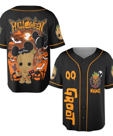 Limited Edition Halloween Groot Baseball Jersey – Perfect For Spooky Celebrations!