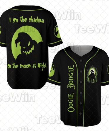 Oogie Boogie Halloween Baseball Jersey - Glow-In-The-Dark Shadow Design