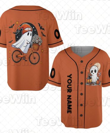Custom Halloween Ghost Baseball Jersey - Personalized Spooky Design, Perfect For Halloween Fun!