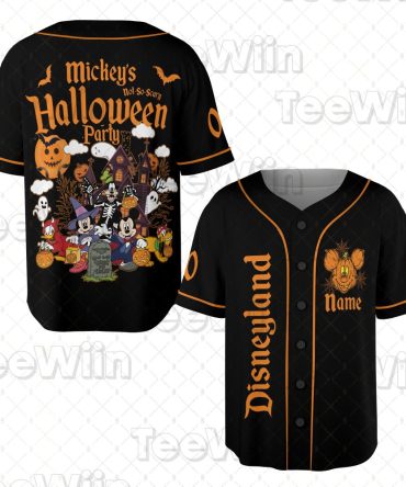 Spooky Halloween Party Baseball Jersey – Customizable Name & Disney Design