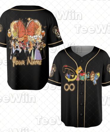 Custom Disney Halloween Jersey - Personalized Name & Iconic Characters - Unique Gift!