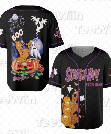Scooby-Doo Halloween Jersey - Customizable Name, Spooky Ghost & Pumpkin Design