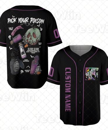 Spooky Custom Baseball Jersey - 'Pick Your Poison' Design With Personalized Name Option