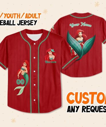 Custom Ariel Baseball Jersey For Kids/Adults - Personalized Gift, Perfect For Fans!
