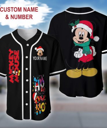 Customizable Holiday Mickey Mouse Baseball Jersey - Add Your Name & Number!