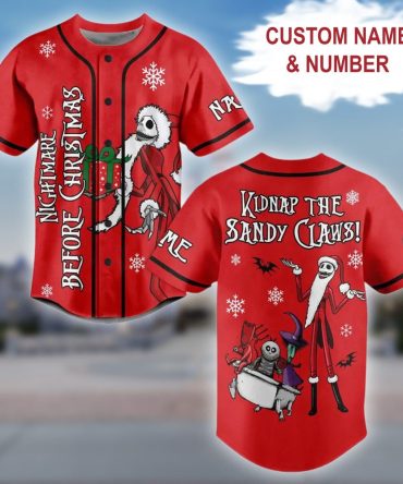Customizable Nightmare Before Christmas Jersey – Perfect Holiday Gift For Fans!