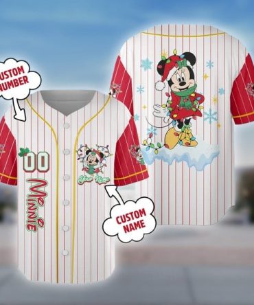 Custom Holiday-Themed Baseball Jersey - Personalized Name & Number Gift
