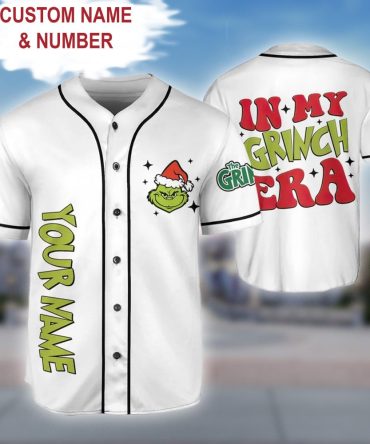 Custom Grinch Baseball Jersey - Add Your Name & Number - Perfect Holiday Gift!
