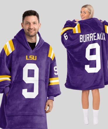 Adult J.B 9 Lsu Football Unisex Blanket Hoodie