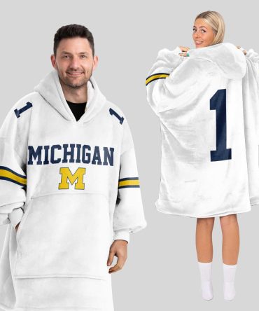 Adult 1 Michigan Football Unisex Blanket Hoodie