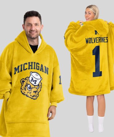 Adult 1 Michigan Football Unisex Blanket Hoodie