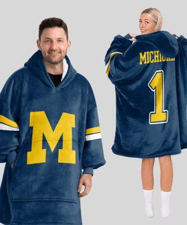 Adult 1 Michigan Football Unisex Blanket Hoodie
