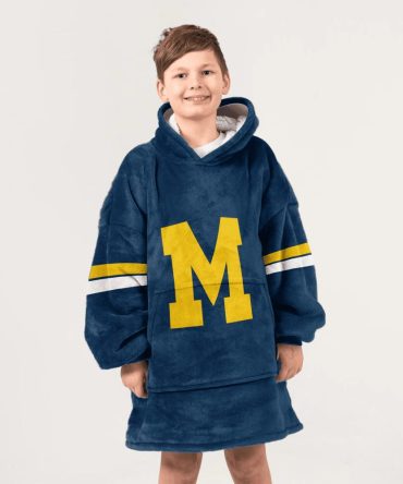 Kid 1 Michigan Football Unisex Blanket Hoodie
