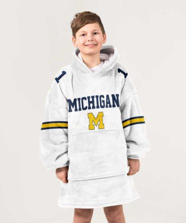 Kid 1 Michigan Football Unisex Blanket Hoodie