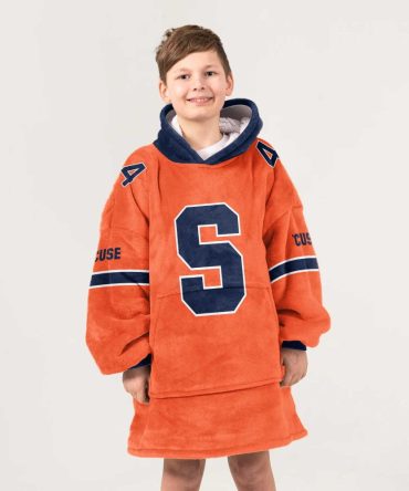 Kid #44 Navy Syracuse Football Unisex Blanket Hoodie