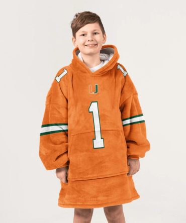 Kid #1 Miami Football Unisex Blanket Hoodie