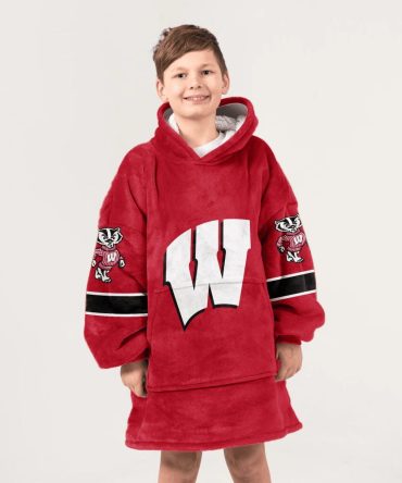 Kid #1 Wisconsin Football Unisex Blanket Hoodie
